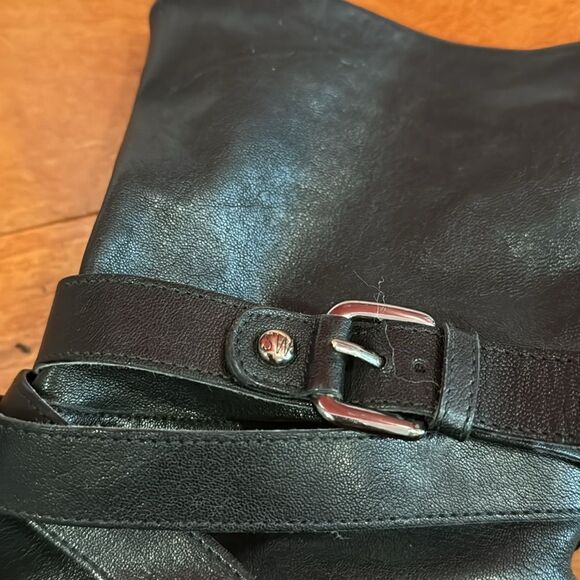 Stuart Weitzman soft Leather Round Toe Buckle Moto Boots Women's size 7.5 - Picture 8 of 13